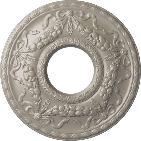 Ekena Millwork Hurley Ceiling Medallion (Fits Canopies up to 7 1/4"), 22 1/8"OD x 7 1/4"ID x 1 3/4"P, Pearl White CM26HUPWS - main